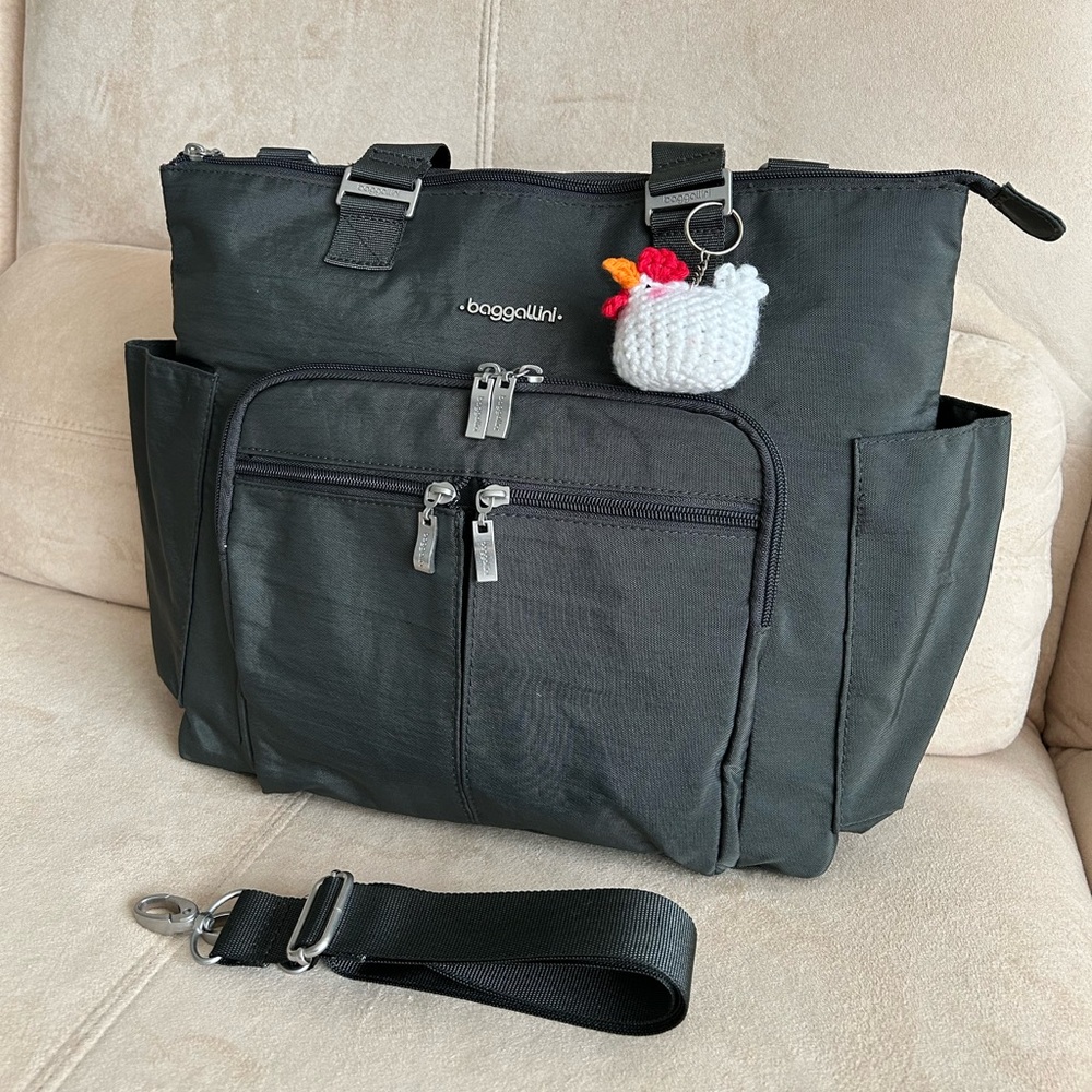 Baggallini Versatile Convertible Work, Travel Bag with Crossbody, Backpack Strap